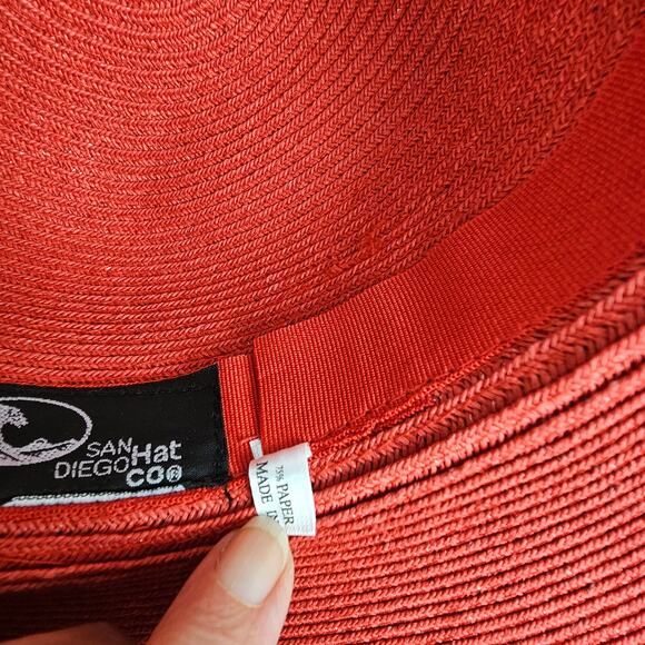 Red San Diego Hat Co. Hat wide brimmed sunhat EUC - Picture 5 of 9